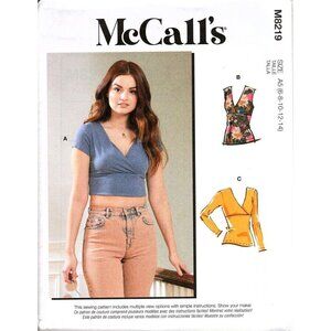 McCall's M8219 Misses 6 to 14 Surplice Tops UNCUT Sewing Pattern